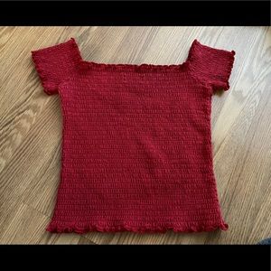 Ribbed off the shoulder top